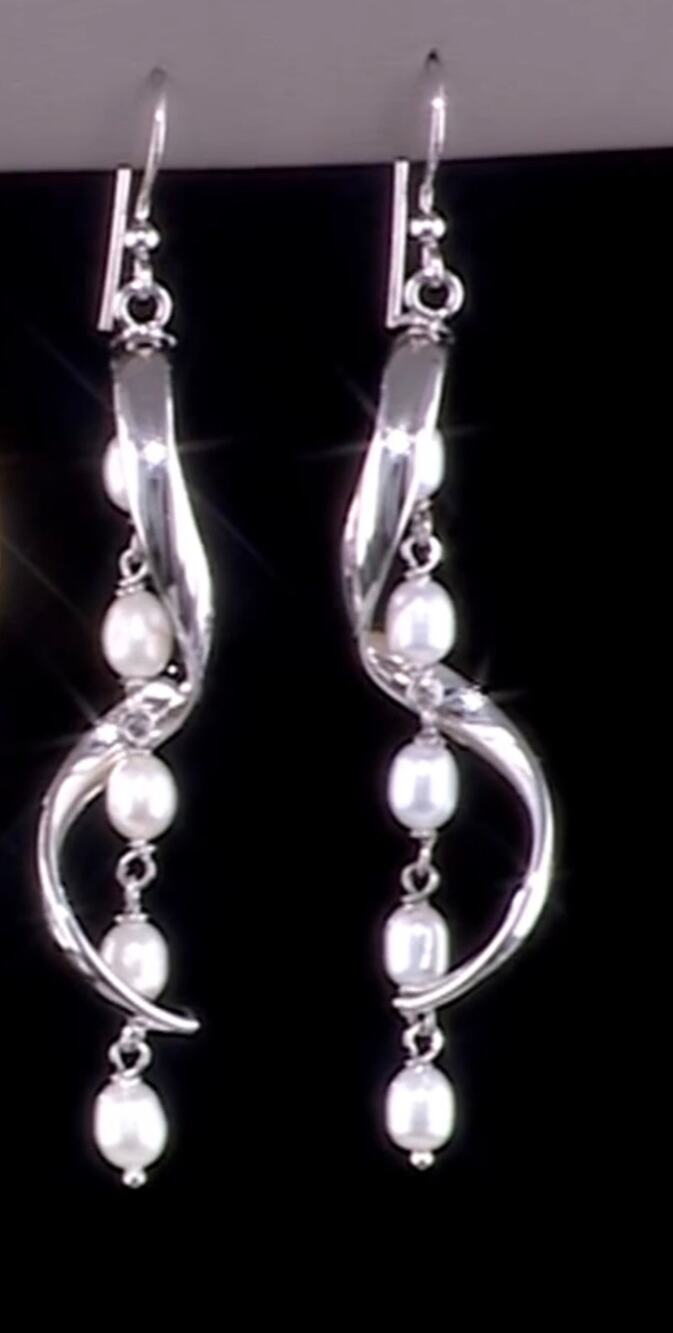 Honora Cultured Pearl Swirl Dangle Earrings, Sterling Silver